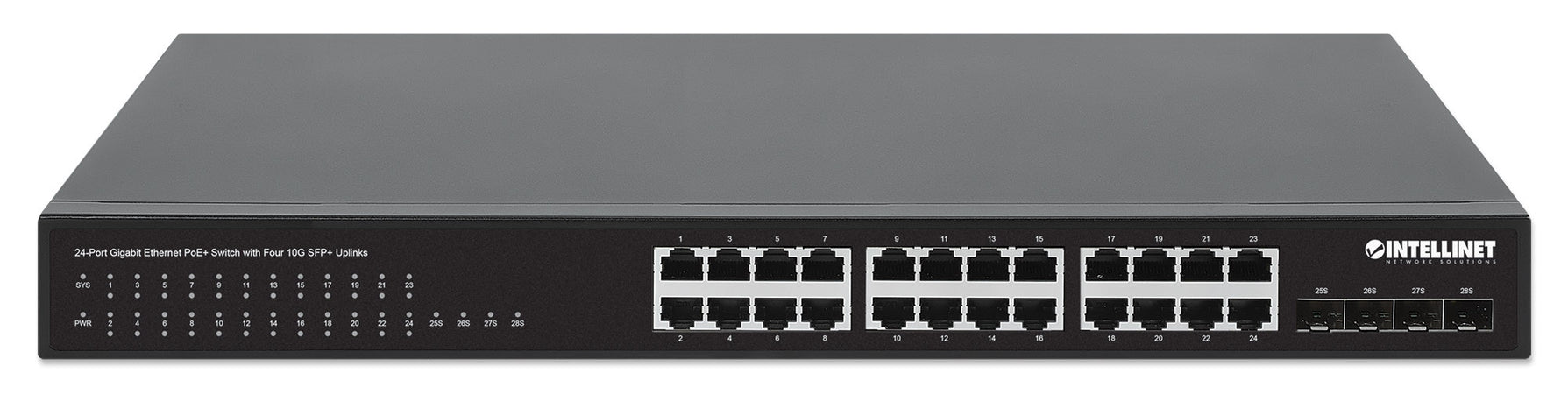 Switch PoE+ Gigabit Ethernet a 24 porte con Quattro Uplink SFP+ 10G