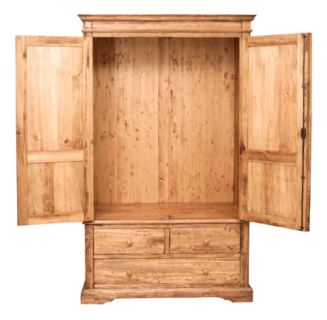 Biscottini Armadio Country Biscottini legno massello tiglio naturale 120x59x197 Made Italy