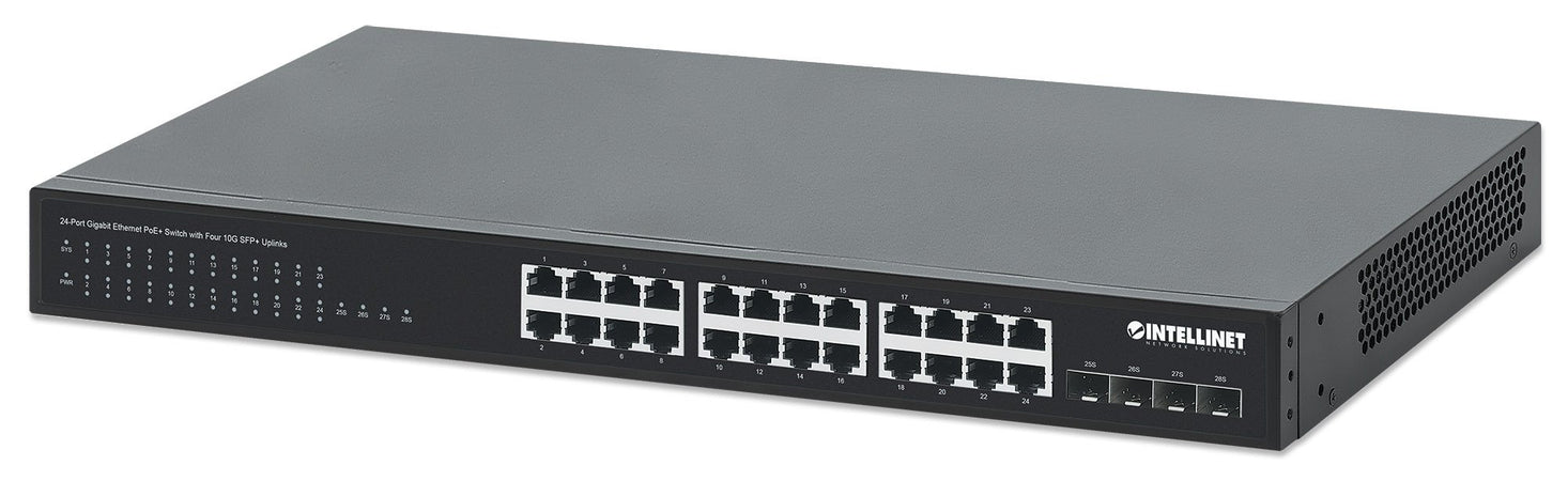 Switch PoE+ Gigabit Ethernet a 24 porte con Quattro Uplink SFP+ 10G