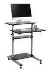 Postazione di Lavoro Carrello PC Laptop con Mensole Altezza Regolabile