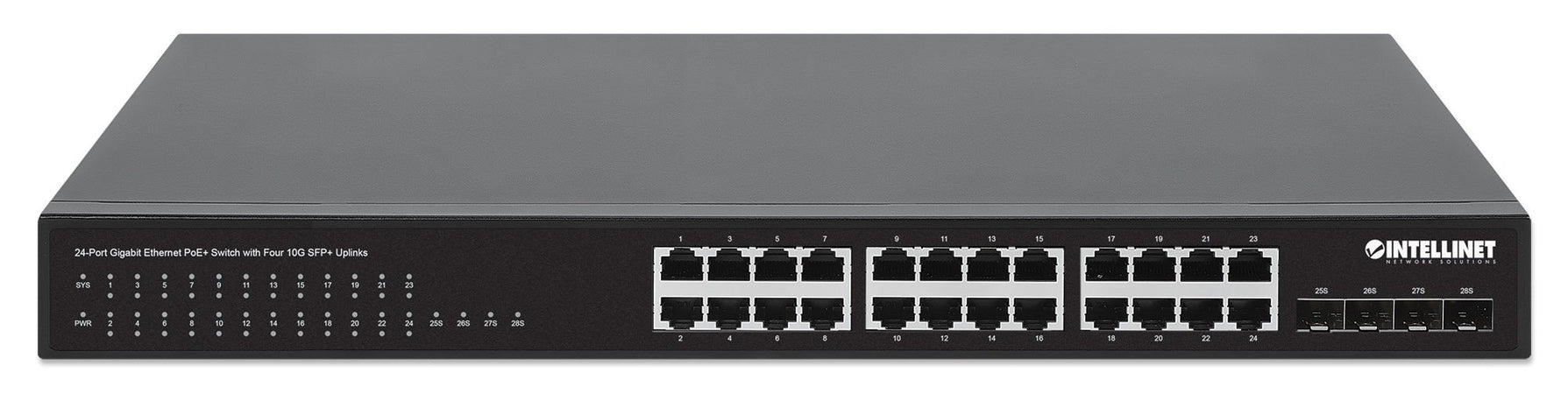 Switch PoE+ Gigabit Ethernet a 24 porte con Quattro Uplink SFP+ 10G