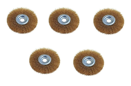 5 SPAZZOLE A DISCO CIRCOLARE CON FORO ø mm.100 foro mm.1 MOLA FERR 17244
