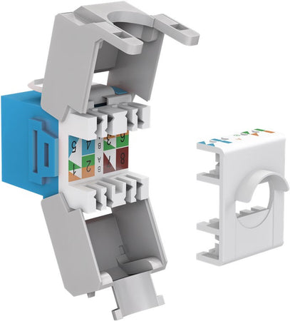 Frutto Keystone RJ45 Cat6A UTP 500MHz Blu