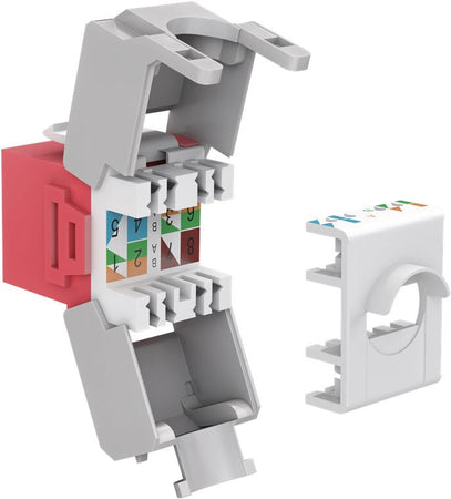 Frutto Keystone RJ45 Cat6A UTP 500MHz Rosso