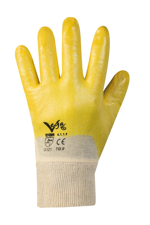 Guanti da lavoro G/121 supporto cotone e NBR giallo