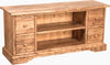 Biscottini Mobile porta Tv Country in legno massello di tiglio finitura naturale L129xPR40xH60 cm. Made in Italy