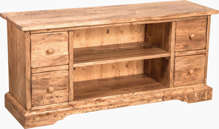 Biscottini Mobile Porta TV Biscottini Country legno massello tiglio 129x40x60 stile