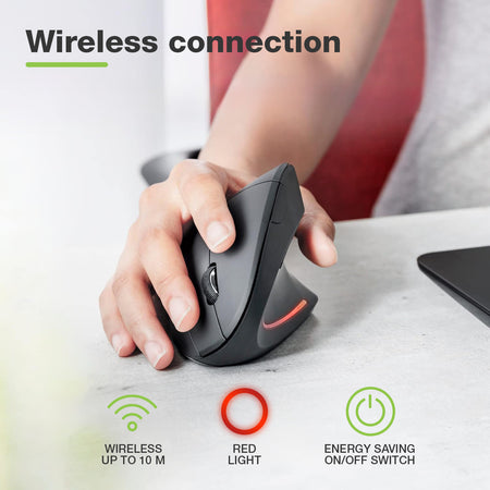 Mouse Verticale Ottico 1600dpi Ergonomico Wireless