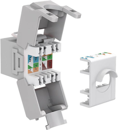 Frutto Keystone RJ45 Cat6A UTP 500MHz Grigio