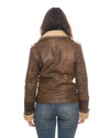 Alaska - Chiodo Donna Cuoio in vero montone Shearling Beige e in vera pelle