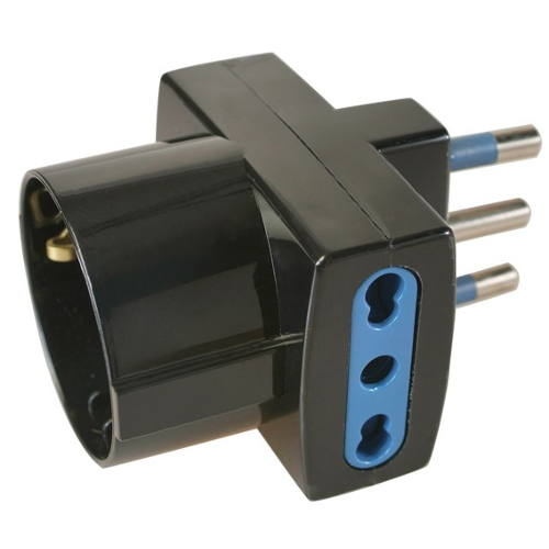 Adattatore Poly Pool PP0468 1 spina italiana 16A Nero