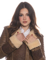 Alaska - Chiodo Donna Cuoio in vero montone Shearling Beige e in vera pelle