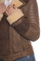 Alaska - Chiodo Donna Cuoio in vero montone Shearling Beige e in vera pelle