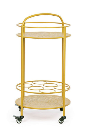 Carrello portatile "Burton" porta bottiglie e calici da vino h 81 cm