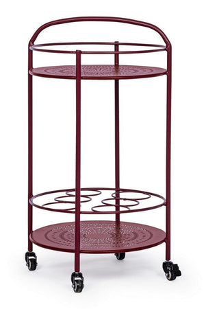 Carrello portatile "Burton" porta bottiglie e calici da vino h 81 cm