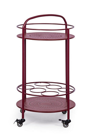 Carrello portatile "Burton" porta bottiglie e calici da vino h 81 cm