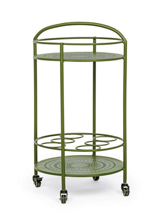 Carrello portatile "Burton" porta bottiglie e calici da vino h 81 cm