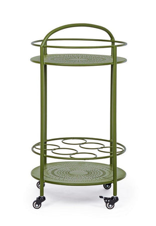 Carrello portatile "Burton" porta bottiglie e calici da vino h 81 cm