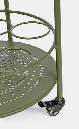 Carrello portatile "Burton" porta bottiglie e calici da vino h 81 cm