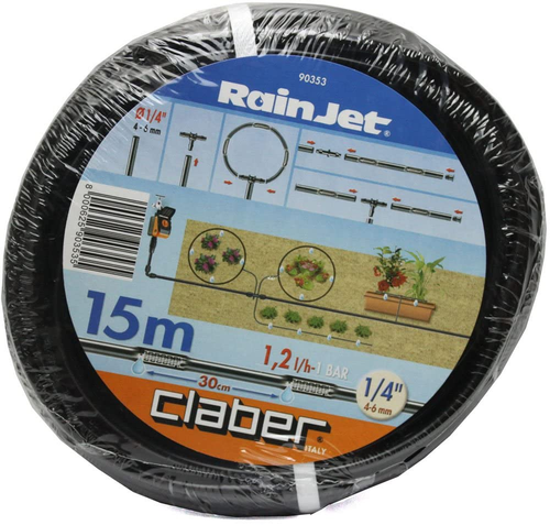 CLABER 90353 TUBO GOCCIOLANTE 1/4 Mt.15 IRRIGAZIONE A GOCCIA GIARDINO BALCONE