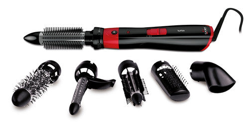 GA.MA Phon Multistyler Turbo, Per Look Ricci e Lisci, con 3 Termo Spazzole Rotonde di 21, 30 e 33 mm, con 6 Accessori intercambi