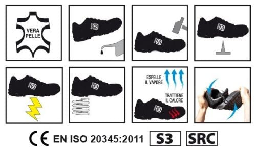 Saratoga Black Alte scarpe antinfortunistiche in nabuk SRC S3