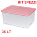 Kit 3pz Scatole Porta Tutto Porta Oggetti Plastica Trasparente 50x37 H25cm
