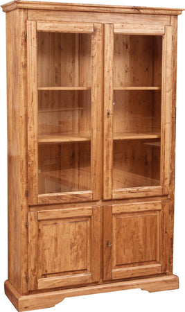 Biscottini Vetrina Country Biscottini legno tiglio naturale 120x37x197 Made Italy arredo