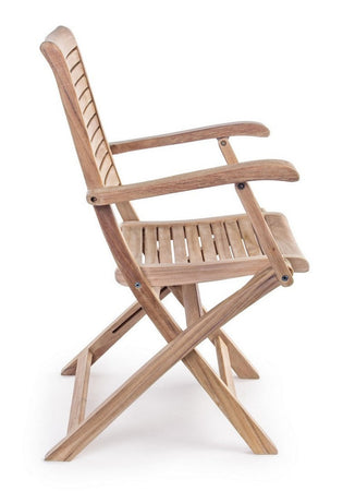 Sedia "Maryland" struttura in legno di Teak, pieghevole, per esterno da 44.5 cm