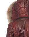 Giorgia - Piumino Donna Bordeaux in vera pelle