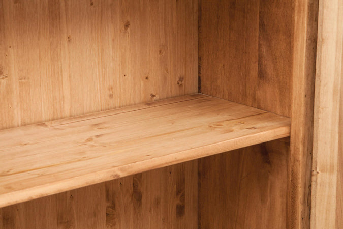 Biscottini Vetrina Country Biscottini legno tiglio naturale 120x37x197 Made Italy arredo