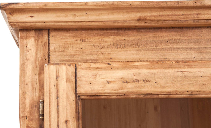 Biscottini Vetrina Country Biscottini legno tiglio naturale 120x37x197 Made Italy arredo