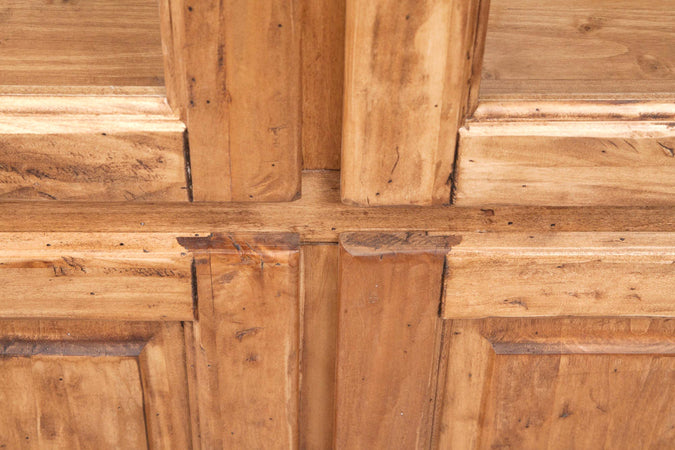 Biscottini Vetrina Country Biscottini legno tiglio naturale 120x37x197 Made Italy arredo