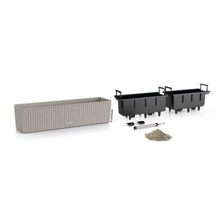 Jardiniere - Cottage Balconera 80 - Kit completo - Marrone sabbia - 12 L - LECHUZA