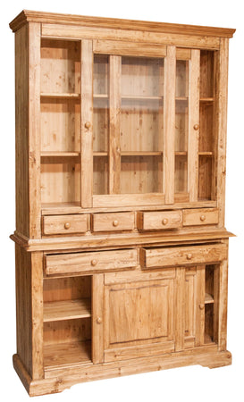 Biscottini Credenza Country Biscottini legno massello tiglio naturale 142x50x225 Made Italy