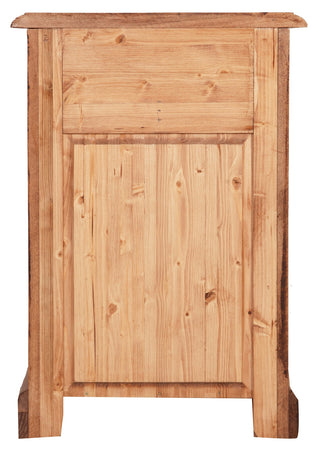 Biscottini Comodino Country in legno massello di tiglio finitura naturaleL51xPR30xH74 cm. Made in Italy