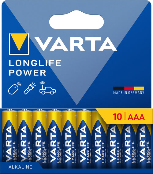 Confezione 10 Batterie Varta Longlife Power Stilo AA