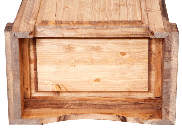 Biscottini Comodino Country in legno massello di tiglio finitura naturaleL51xPR30xH74 cm. Made in Italy