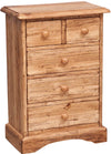Biscottini Comodino Country in legno massello di tiglio finitura naturaleL51xPR30xH74 cm. Made in Italy