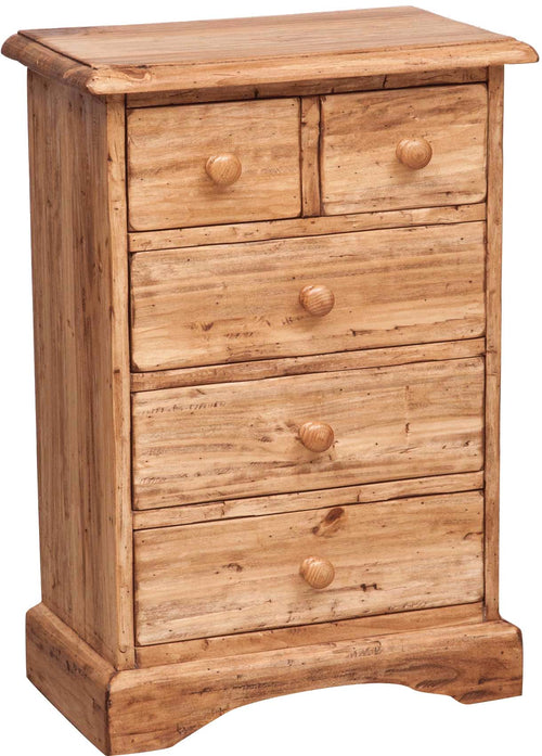Biscottini Comodino Country in legno massello di tiglio finitura naturaleL51xPR30xH74 cm. Made in Italy