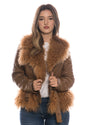 Mongolia - Giacca Donna Cuoio in vera pelle e vera pelliccia