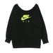 Nike Felpa Leggera Girocollo Donna Sportswear Air Crew Black/volt da donna