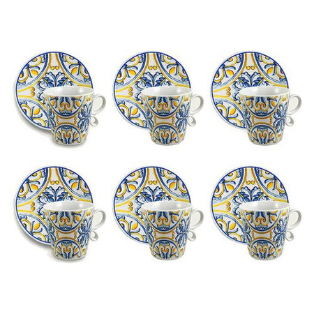 Set tazzine caffè Ar.Ca. 55932 VIETRI con piattino Giallo e Blu