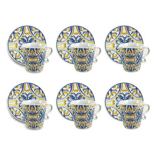 Set tazzine caffè Ar.Ca. 55932 VIETRI con piattino Giallo e Blu