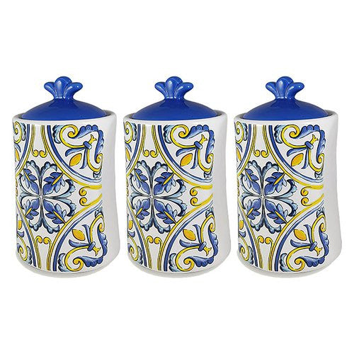 Set barattoli Ar.Ca. 56900 VIETRI Blu e Giallo