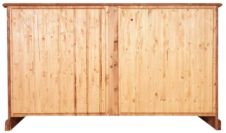 Biscottini Credenza Country in legno massello di tiglio finitura naturale L180xPR58xH105 cm. Made in Italy