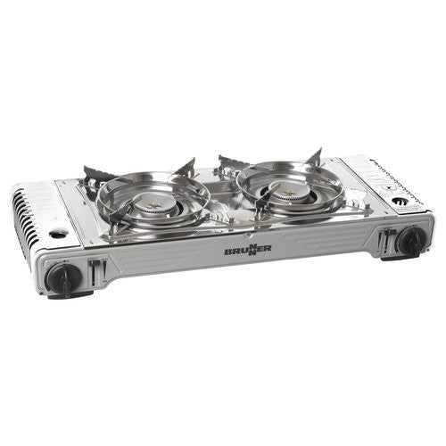 Fornello campeggio Brunner 0708017N Devil Double Grill Cromo