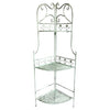 Porta piante Amicasa Angolare 3 Ripiani Verde salvia anticato