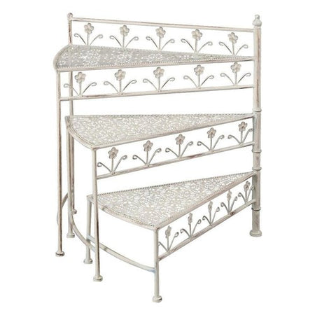 Porta piante Amicasa Scaletta Bianco anticato