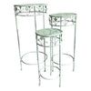 Set porta vasi piante Amicasa 3 supporti tondi Verde salvia anticato